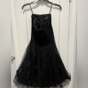Nicole Miller strapless black dress, size 6.